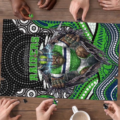 Canberra Raiders Puzzle The Scream of Lightning Eyes - Indigenous Dot Ripping Effect