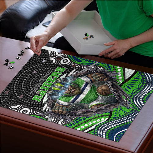 Canberra Raiders Puzzle The Scream of Lightning Eyes - Indigenous Dot Ripping Effect