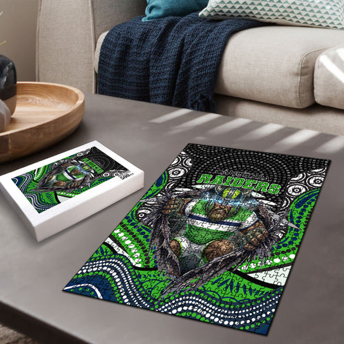 Canberra Raiders Puzzle The Scream of Lightning Eyes - Indigenous Dot Ripping Effect