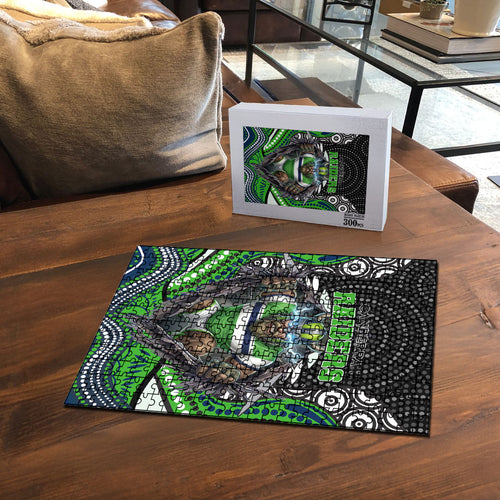 Canberra Raiders Puzzle The Scream of Lightning Eyes - Indigenous Dot Ripping Effect