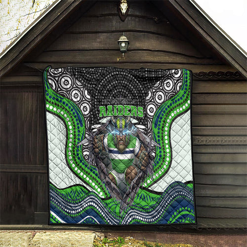 Canberra Raiders Quilt The Scream of Lightning Eyes - Indigenous Dot Ripping Effect
