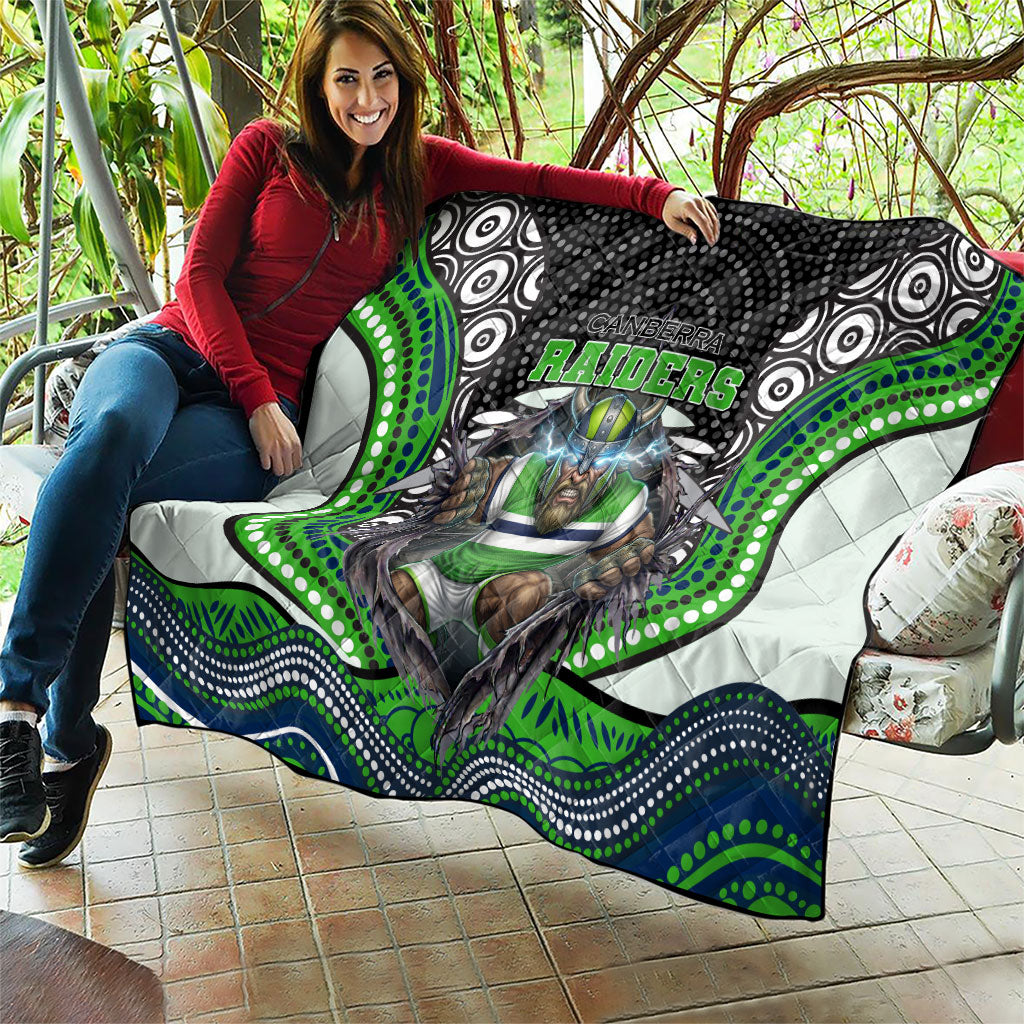 Canberra Raiders Quilt The Scream of Lightning Eyes - Indigenous Dot Ripping Effect
