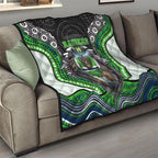 Canberra Raiders Quilt The Scream of Lightning Eyes - Indigenous Dot Ripping Effect