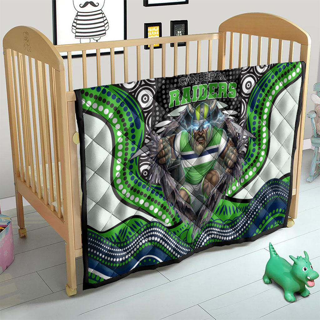 Canberra Raiders Quilt The Scream of Lightning Eyes - Indigenous Dot Ripping Effect