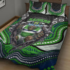 Canberra Raiders Quilt Bed Set The Scream of Lightning Eyes - Indigenous Dot Ripping Effect