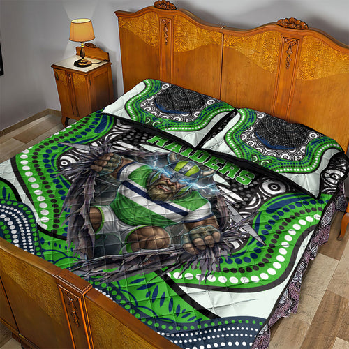 Canberra Raiders Quilt Bed Set The Scream of Lightning Eyes - Indigenous Dot Ripping Effect