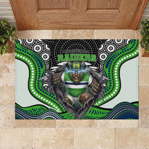Canberra Raiders Rubber Doormat The Scream of Lightning Eyes - Indigenous Dot Ripping Effect