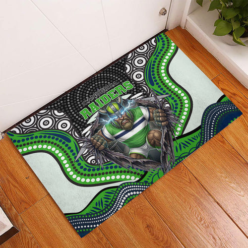 Canberra Raiders Rubber Doormat The Scream of Lightning Eyes - Indigenous Dot Ripping Effect