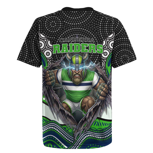 Canberra Raiders Rugby Jersey The Scream of Lightning Eyes - Indigenous Dot Ripping Effect