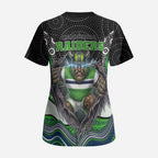 Canberra Raiders Scrub Top The Scream of Lightning Eyes - Indigenous Dot Ripping Effect