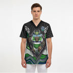 Canberra Raiders Scrub Top The Scream of Lightning Eyes - Indigenous Dot Ripping Effect