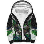 Canberra Raiders Sherpa Hoodie The Scream of Lightning Eyes - Indigenous Dot Ripping Effect