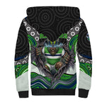 Canberra Raiders Sherpa Hoodie The Scream of Lightning Eyes - Indigenous Dot Ripping Effect