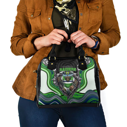 Canberra Raiders Shoulder Handbag The Scream of Lightning Eyes - Indigenous Dot Ripping Effect