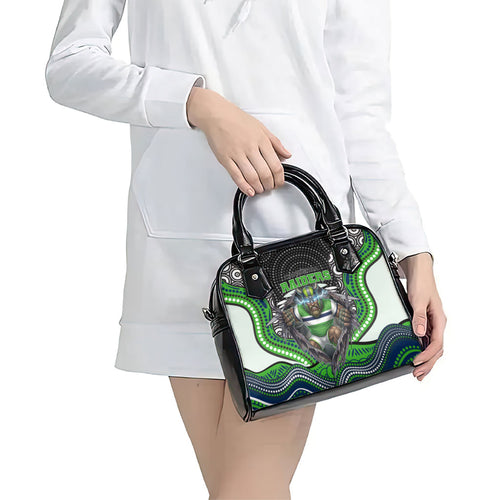 Canberra Raiders Shoulder Handbag The Scream of Lightning Eyes - Indigenous Dot Ripping Effect