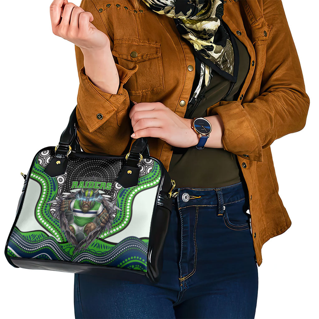 Canberra Raiders Shoulder Handbag The Scream of Lightning Eyes - Indigenous Dot Ripping Effect