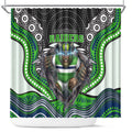 Canberra Raiders Shower Curtain The Scream of Lightning Eyes - Indigenous Dot Ripping Effect