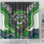 Canberra Raiders Shower Curtain The Scream of Lightning Eyes - Indigenous Dot Ripping Effect