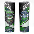 Canberra Raiders Skinny Tumbler The Scream of Lightning Eyes - Indigenous Dot Ripping Effect