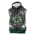 Canberra Raiders Sleeveless Zip Hoodie The Scream of Lightning Eyes - Indigenous Dot Ripping Effect