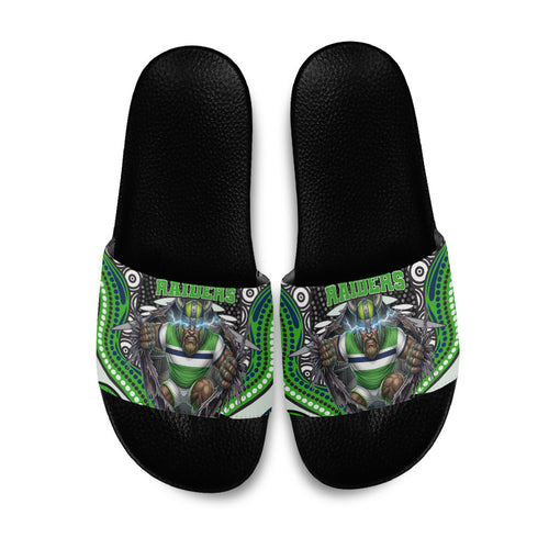 Canberra Raiders Slide Sandals The Scream of Lightning Eyes - Indigenous Dot Ripping Effect
