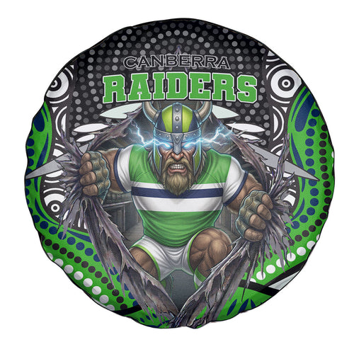 Canberra Raiders Spare Tire Cover The Scream of Lightning Eyes - Indigenous Dot Ripping Effect