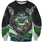 Canberra Raiders Sweatshirt The Scream of Lightning Eyes - Indigenous Dot Ripping Effect