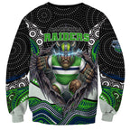 Canberra Raiders Sweatshirt The Scream of Lightning Eyes - Indigenous Dot Ripping Effect