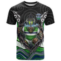 Canberra Raiders T Shirt The Scream of Lightning Eyes - Indigenous Dot Ripping Effect