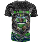 Canberra Raiders T Shirt The Scream of Lightning Eyes - Indigenous Dot Ripping Effect