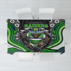 Canberra Raiders Tablecloth The Scream of Lightning Eyes - Indigenous Dot Ripping Effect
