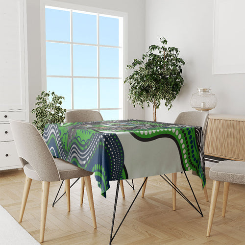 Canberra Raiders Tablecloth The Scream of Lightning Eyes - Indigenous Dot Ripping Effect