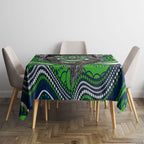 Canberra Raiders Tablecloth The Scream of Lightning Eyes - Indigenous Dot Ripping Effect
