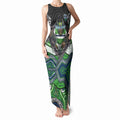 Canberra Raiders Tank Maxi Dress The Scream of Lightning Eyes - Indigenous Dot Ripping Effect