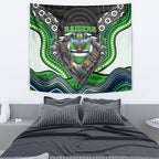 Canberra Raiders Tapestry The Scream of Lightning Eyes - Indigenous Dot Ripping Effect