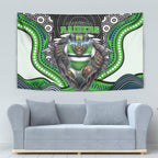 Canberra Raiders Tapestry The Scream of Lightning Eyes - Indigenous Dot Ripping Effect