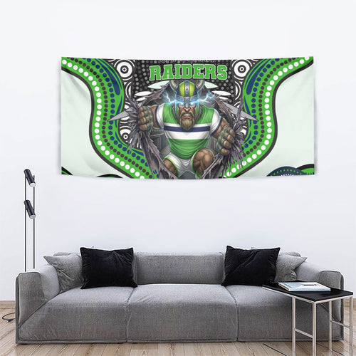 Canberra Raiders Tapestry The Scream of Lightning Eyes - Indigenous Dot Ripping Effect