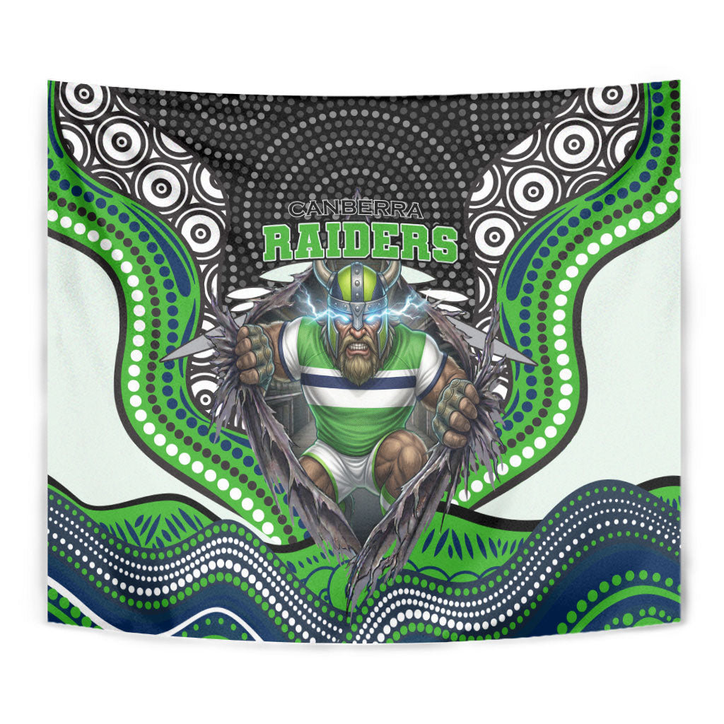 Canberra Raiders Tapestry The Scream of Lightning Eyes - Indigenous Dot Ripping Effect
