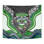 Canberra Raiders Tapestry The Scream of Lightning Eyes - Indigenous Dot Ripping Effect