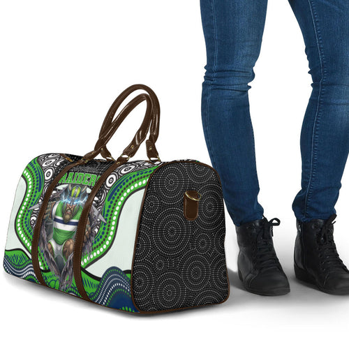 Canberra Raiders Travel Bag The Scream of Lightning Eyes - Indigenous Dot Ripping Effect