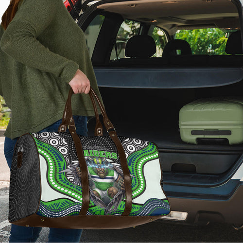 Canberra Raiders Travel Bag The Scream of Lightning Eyes - Indigenous Dot Ripping Effect