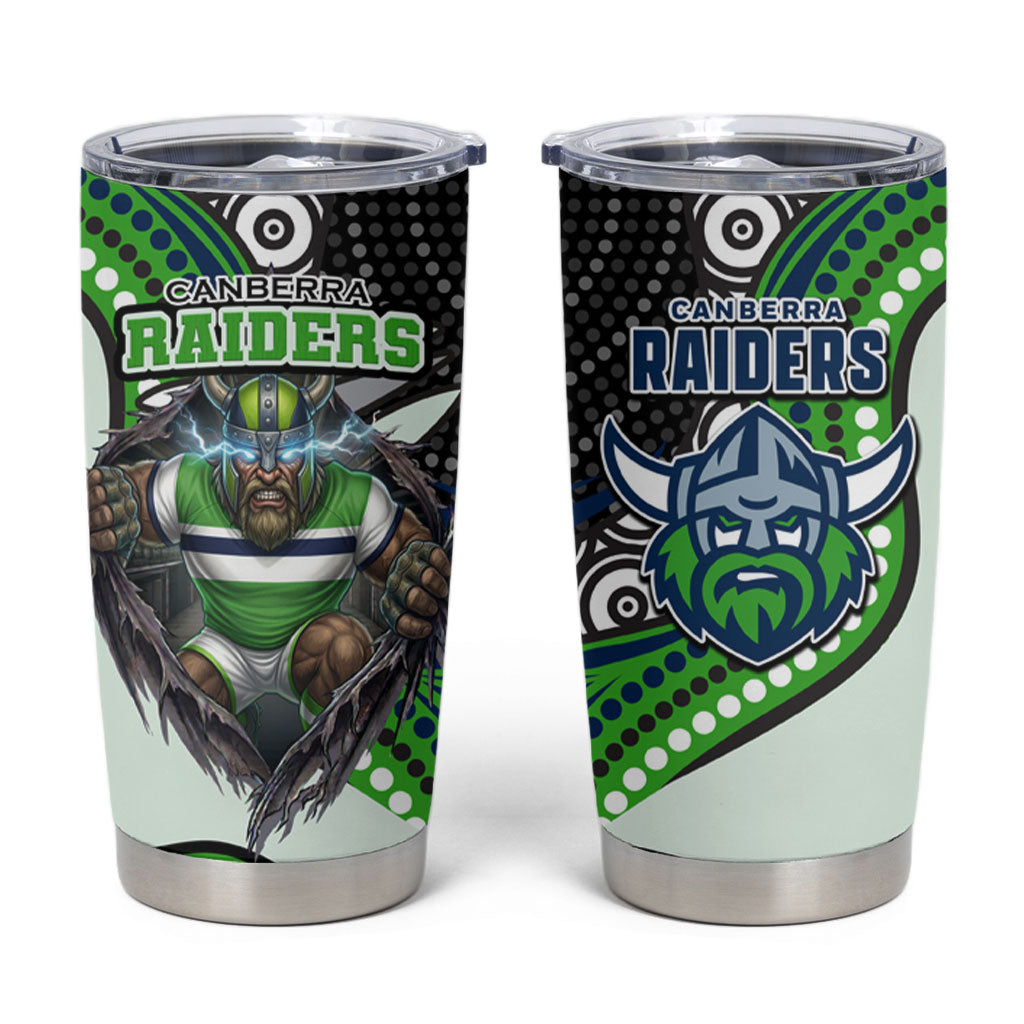 Canberra Raiders Tumbler Cup The Scream of Lightning Eyes - Indigenous Dot Ripping Effect