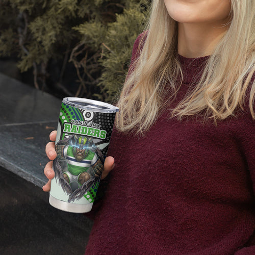 Canberra Raiders Tumbler Cup The Scream of Lightning Eyes - Indigenous Dot Ripping Effect