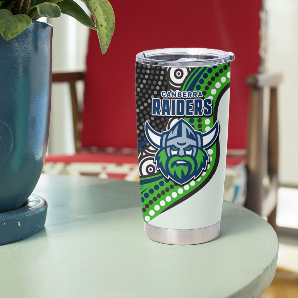 Canberra Raiders Tumbler Cup The Scream of Lightning Eyes - Indigenous Dot Ripping Effect