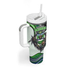 Canberra Raiders Tumbler With Handle The Scream of Lightning Eyes - Indigenous Dot Ripping Effect