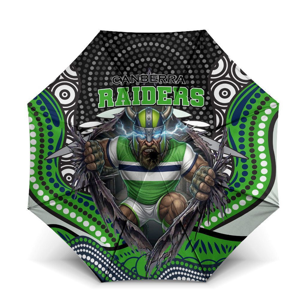 Canberra Raiders Umbrella The Scream of Lightning Eyes - Indigenous Dot Ripping Effect