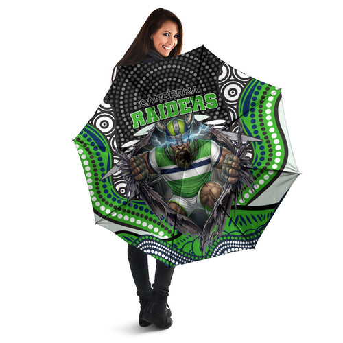 Canberra Raiders Umbrella The Scream of Lightning Eyes - Indigenous Dot Ripping Effect