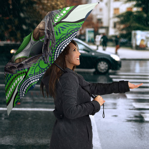 Canberra Raiders Umbrella The Scream of Lightning Eyes - Indigenous Dot Ripping Effect