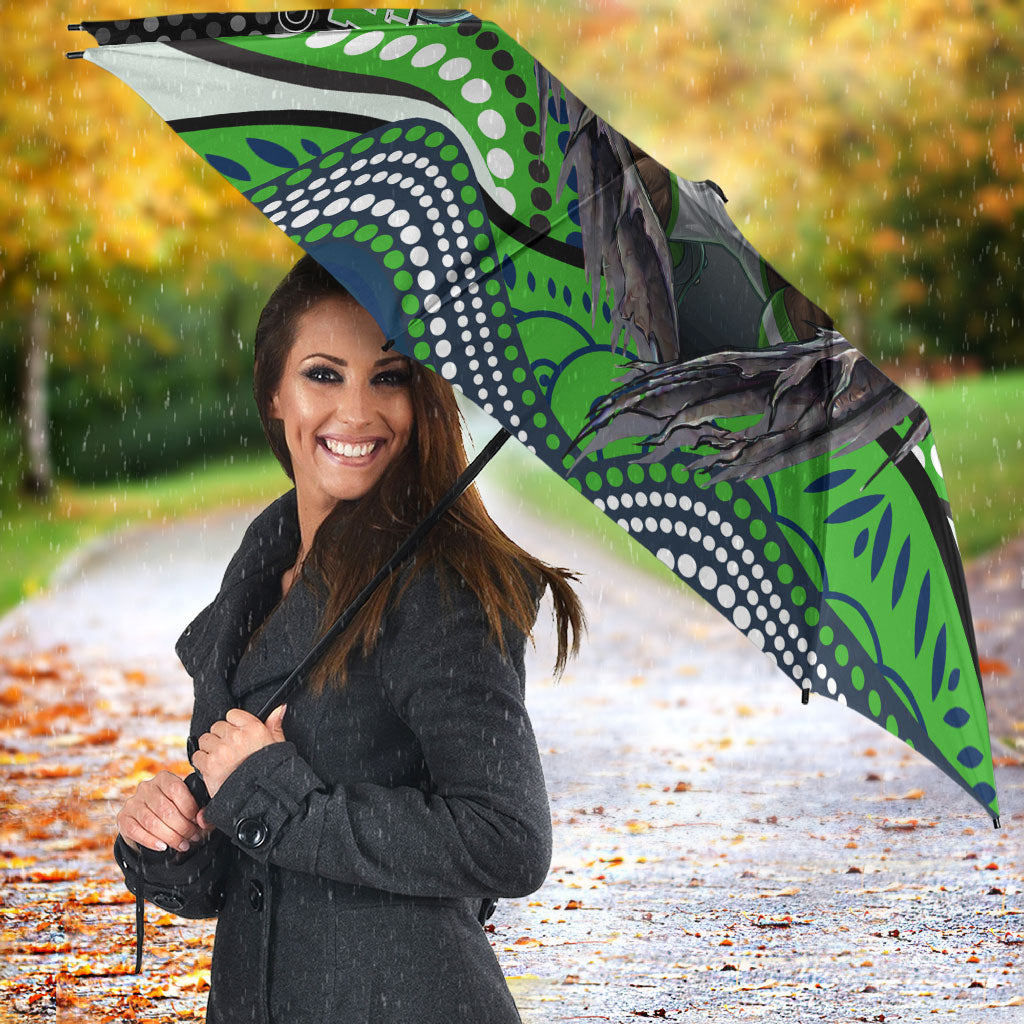 Canberra Raiders Umbrella The Scream of Lightning Eyes - Indigenous Dot Ripping Effect