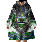 Canberra Raiders Wearable Blanket Hoodie The Scream of Lightning Eyes - Indigenous Dot Ripping Effect